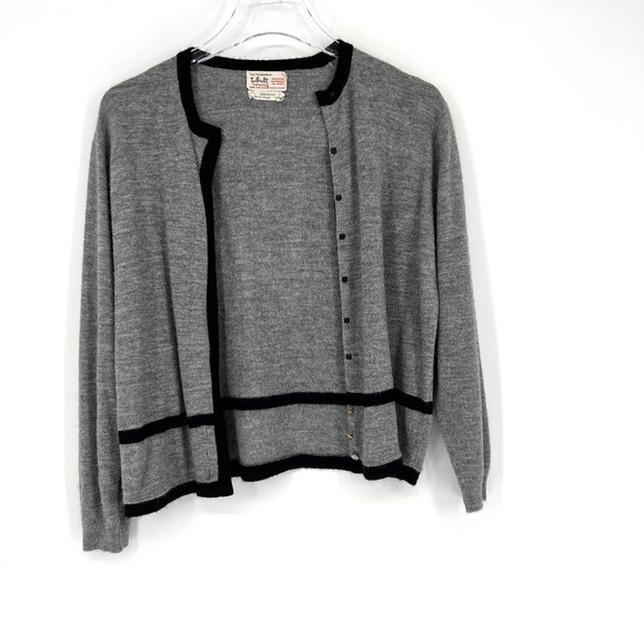 Vtg Talbott Givenchy Design Cardigan Womens M Gray‎ 60s Retro Classic Capsule - Picture 4 of 6